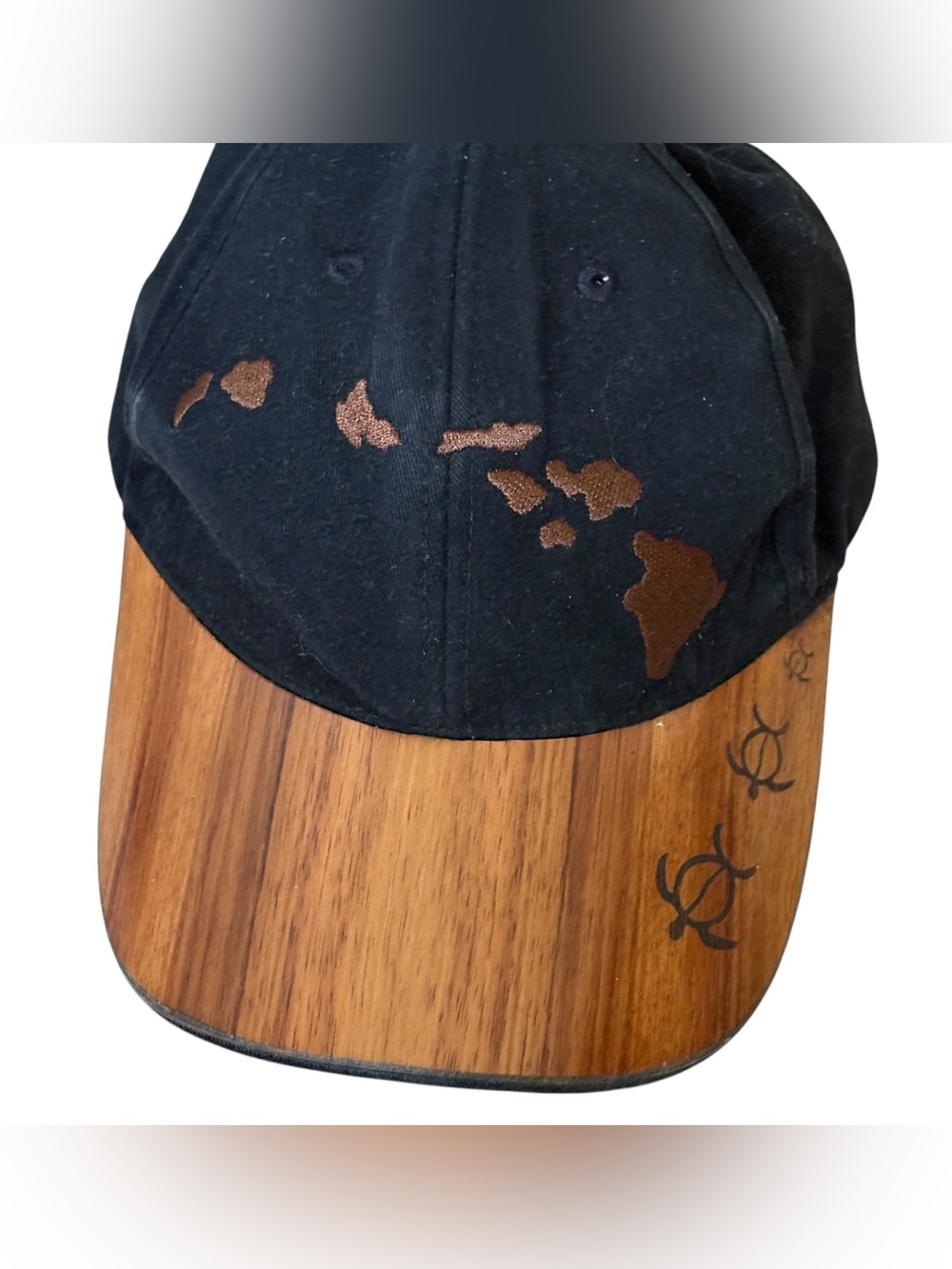 Kona Caps Kauai Wood Brim Calabash Hawaii Island Adjustable Strap Cap